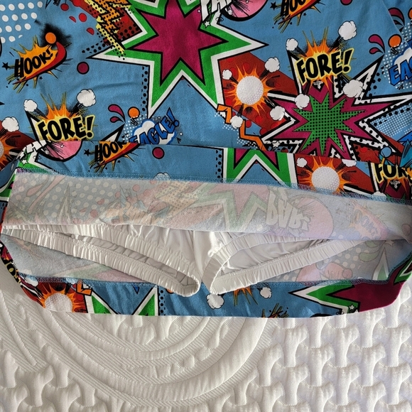 Royal & Awesome Womens Partoon Golf Skort Loud Cartoon Comics Side Zip Size 14 - Picture 6 of 14